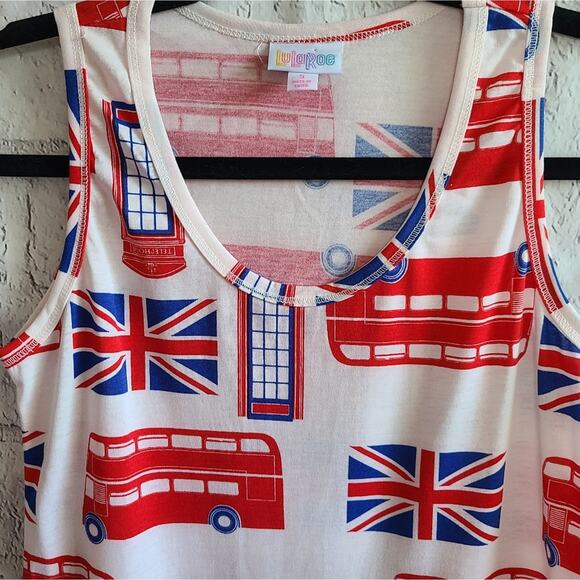 LuLaRoe London British Flag Scoop Neck Tank Top SZ S - Picture 3 of 11